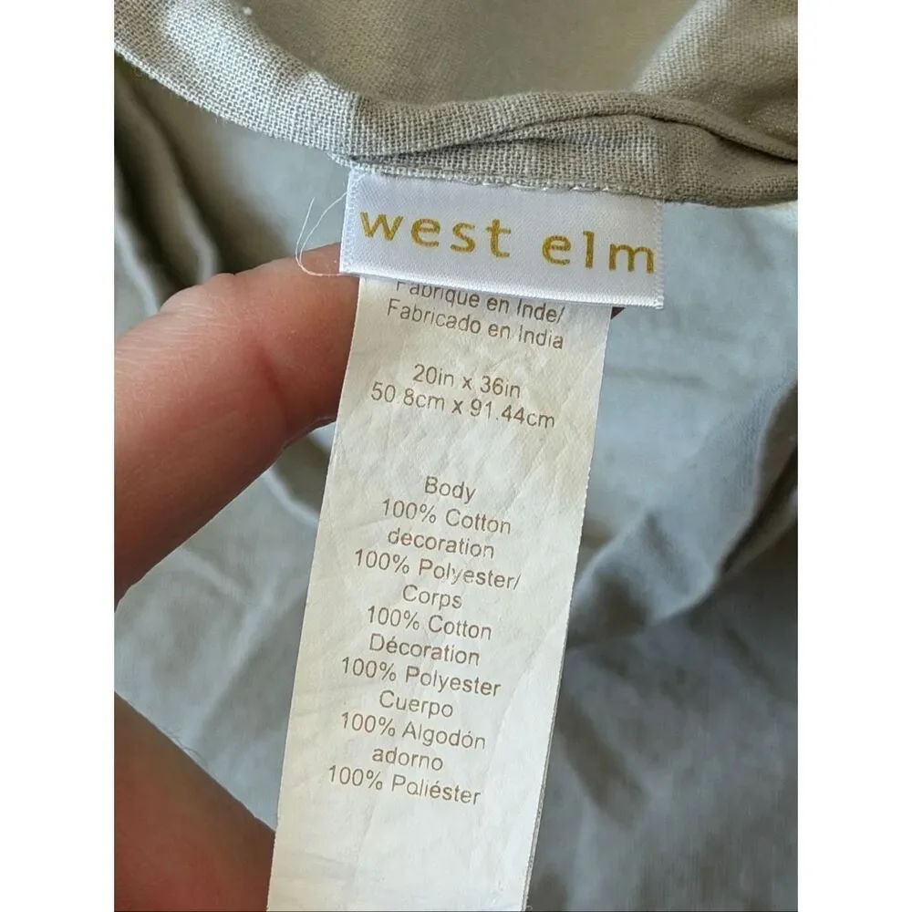 West Elm 2 Cotton King Shams‎ Yellow 20x36